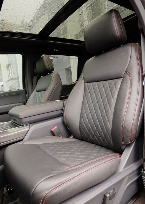 2022 Ford F-150_Custom Diamond Stitched Leather Installation_United Automotive Interiors_01 (1)