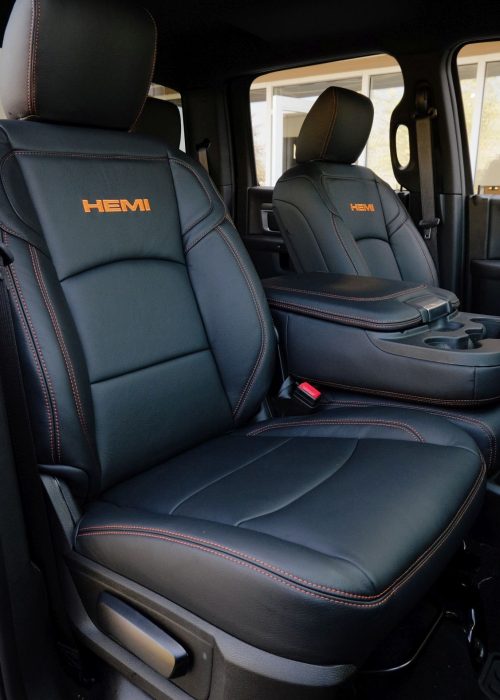 2022 Ram 1500_Custom Leather Orange HEMI Logo_05