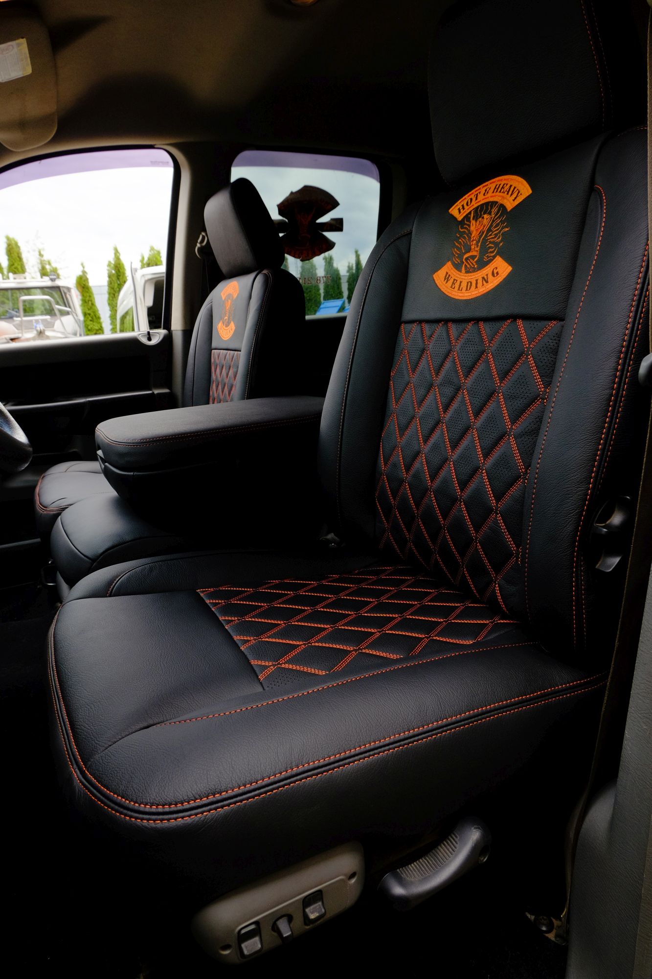 2008 Ram 3500_Custom Leather with Diamond Stitching_United Automotive Interiors_01