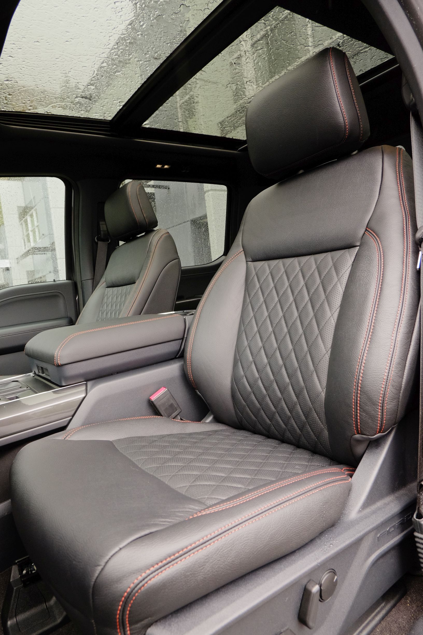 2022 Ford F-150_Custom Diamond Stitched Leather Installation_United Automotive Interiors_01 (1)