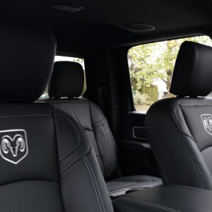 Ram 3500 Stock Leather Installation with Logo Embroidery